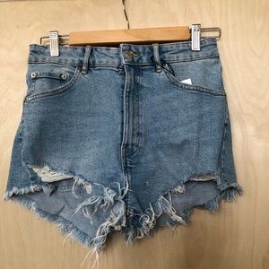 ZARA high rise frayed denim shorts NWT size 8